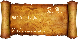Rácz Maja névjegykártya
